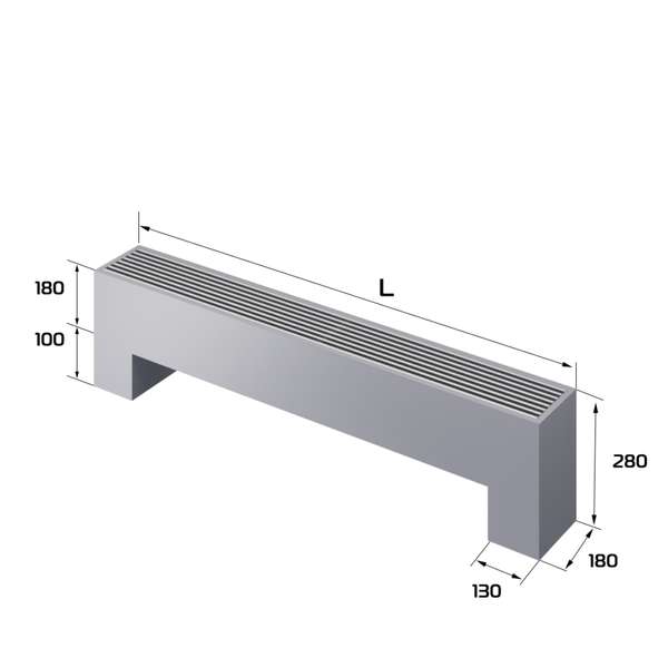 Конвектор напольный Royal Thermo STEP 180/180/1000 3 N SS LG NA — изображение 2