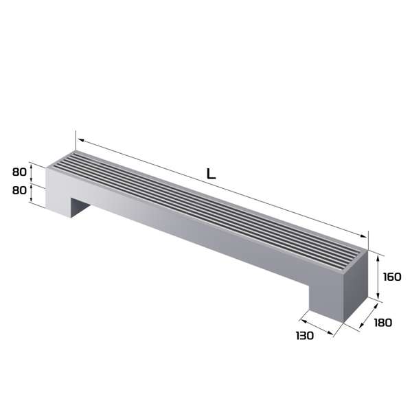 Конвектор напольный Royal Thermo STEP 80/180/900 1 N SS LG NA — изображение 2