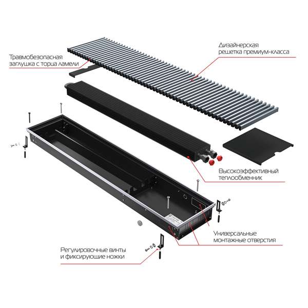 Конвектор внутрипольный Royal Thermo ATRIUM 90/300/2100 DG U NA — изображение 5
